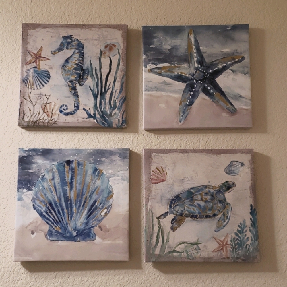 4 canvas sea picture for room decor